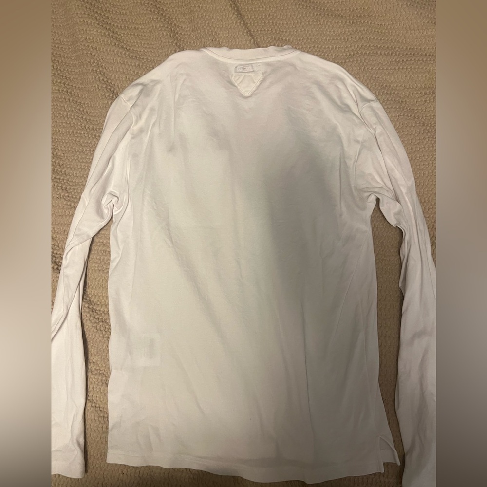 Prada brand white long sleeve shirt